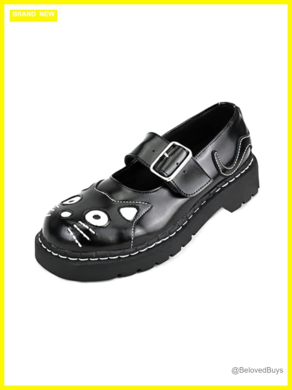 Leather Kitty Mary Jane Oxford Round Toe Ankle Strap Low Heel